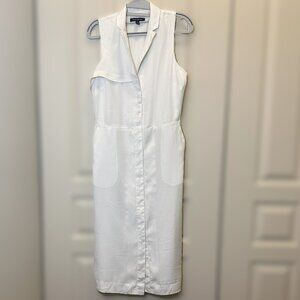 BANANA REPUBLIC White Trench Midi-Dress